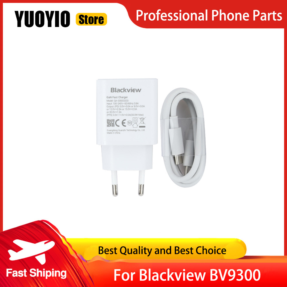 100% Original New Blackview BV9300 arger Official Quick arging Adapter + USB Cable Data Line Blackvi