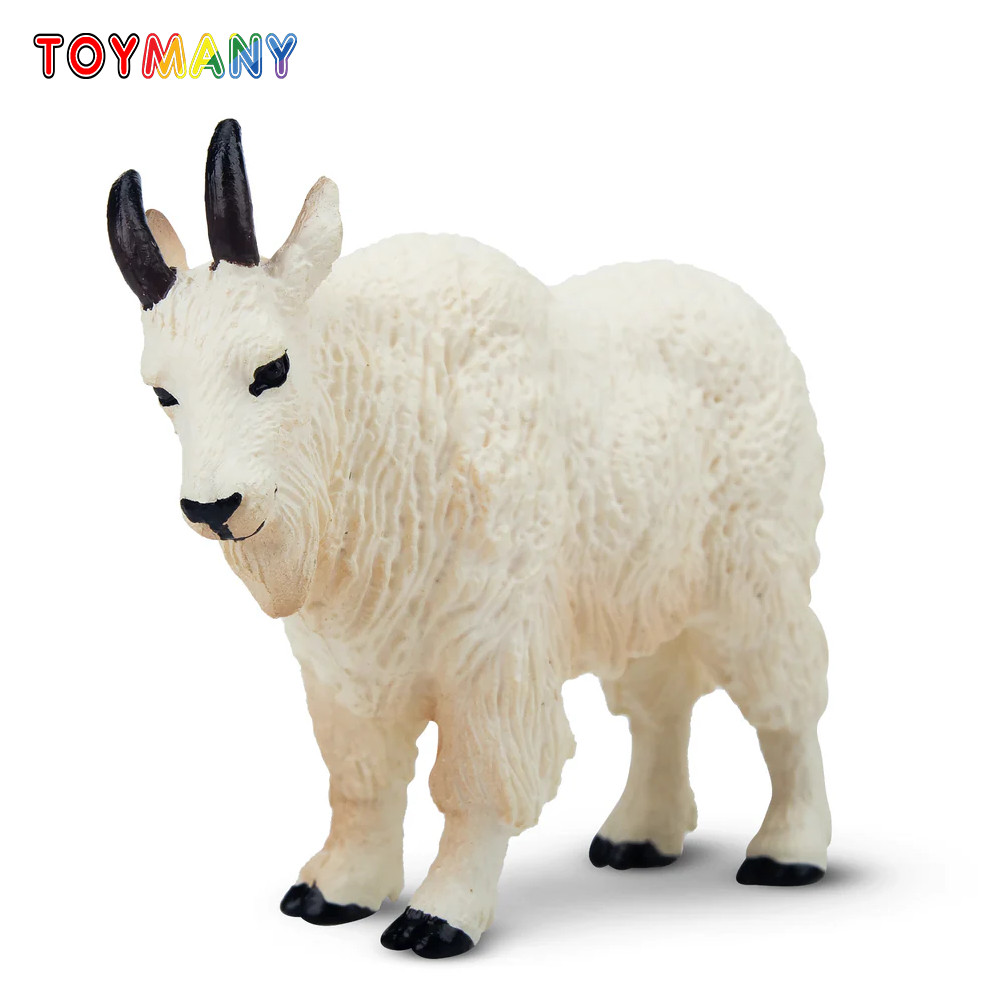 Toymany Simulation Mountain Goat Wildlife  Animal Model Toy Mini Figures Dolls Action Figurines Toys