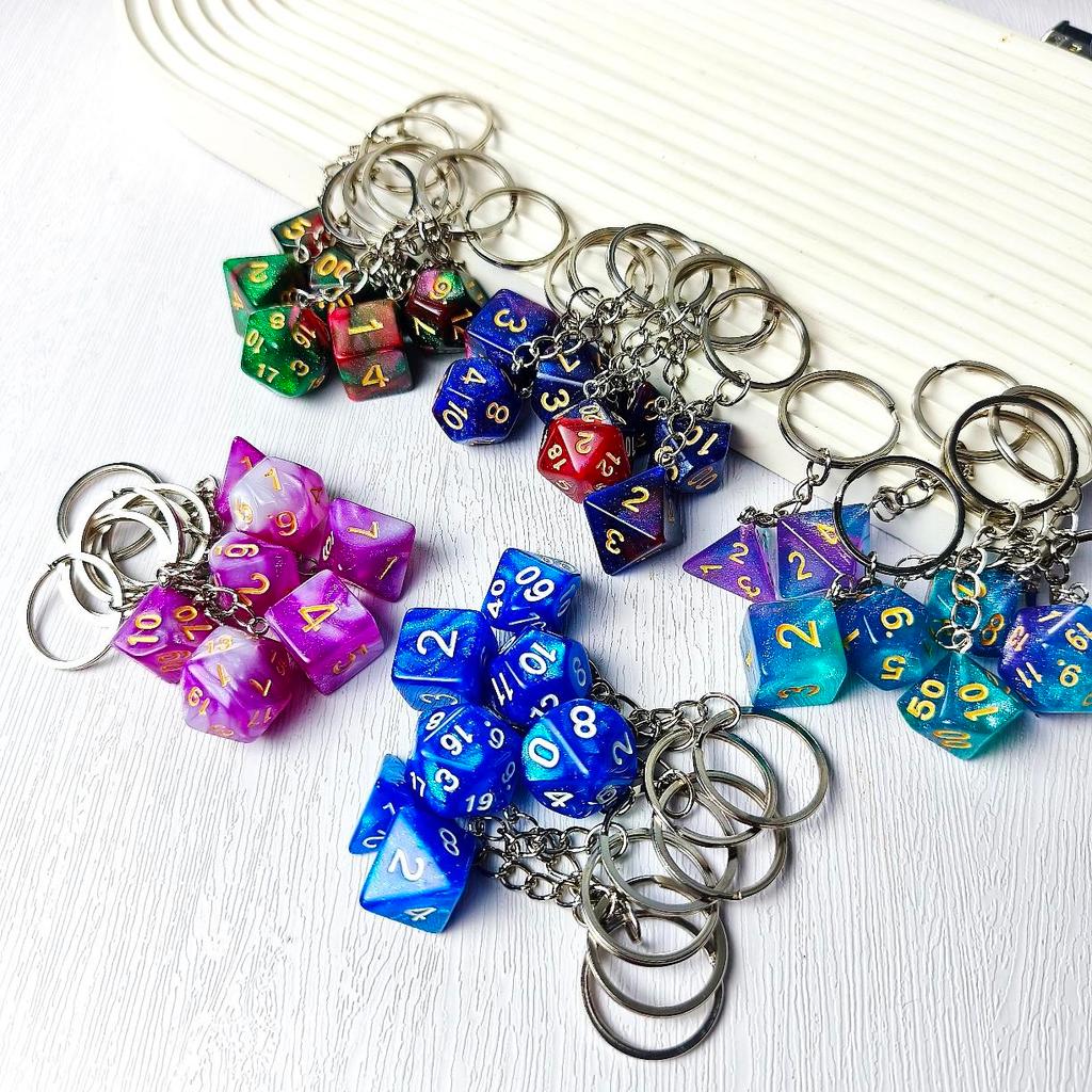 Gantungan Kunci Dadu Dungen and dragon Ganci DND Glacier Dice Premium High Quality Polyhedral