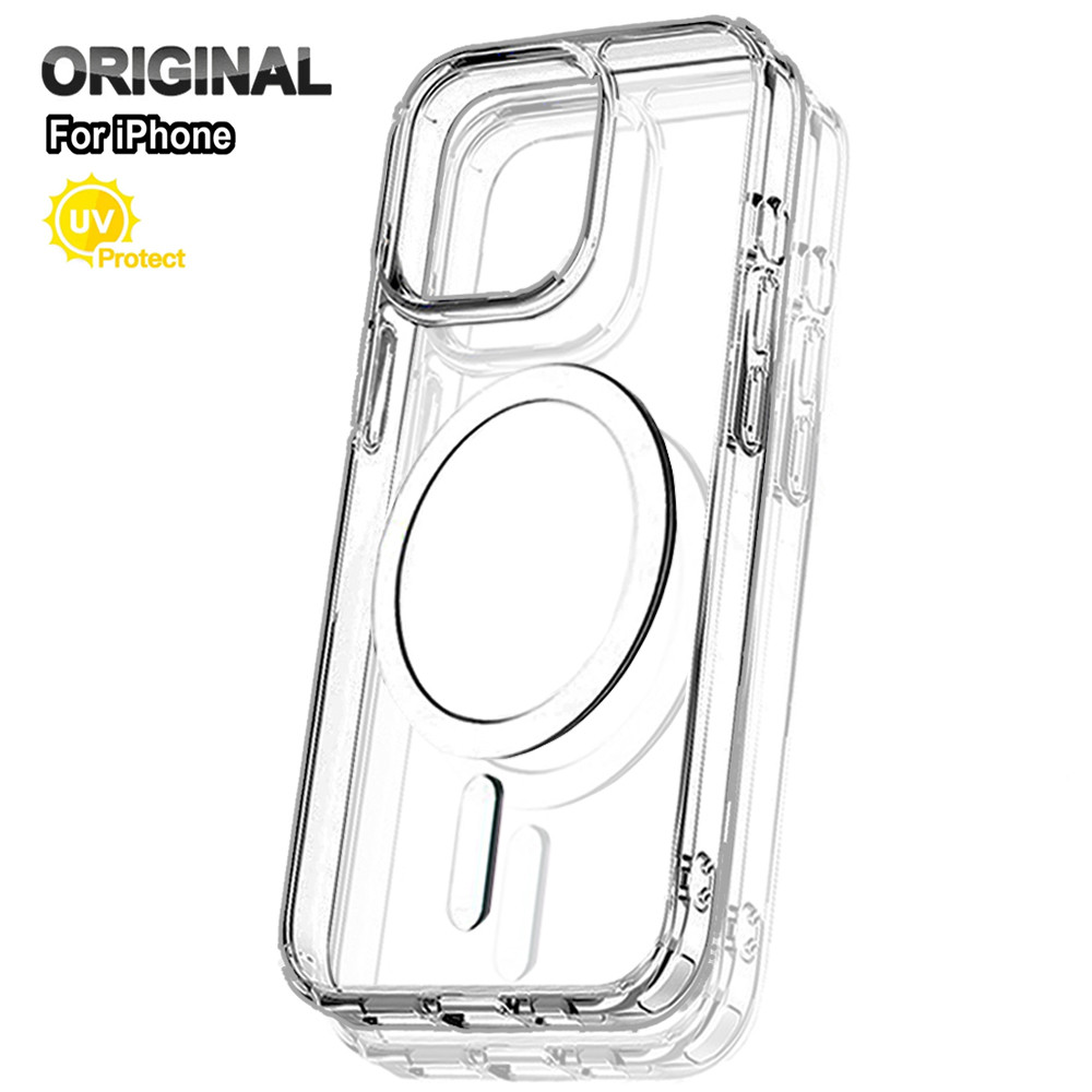 Magnetic Attraction Clear Original Case For Iphone 16 15 14 13 12 Mini 17 Air 11 Pro Max 7 8 Plus Xs