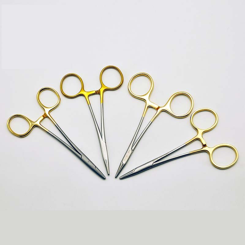 Beauty pin holder Gold handle stainless steel insert needle holder holding needle clamp needle holde