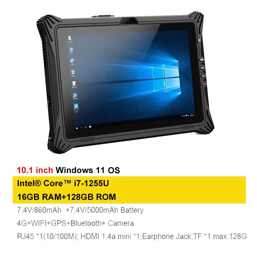 10 Inch Windows11 Pro Intel i5 i7 CPU IP65 Rugged Tablet Wifi6 BT 4G Lte GPS FHD 1200*1920 700nit In