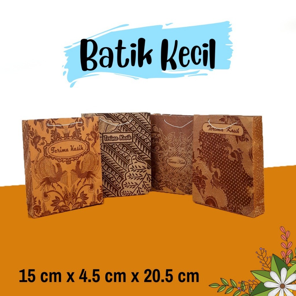 Tas kertas hajatan 50 pcs paper bag motif paper bag kertas ukuran mini, kecil dan tanggung