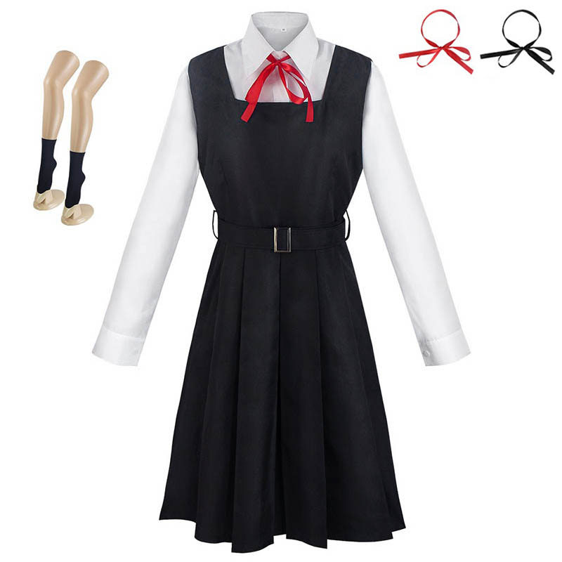 Mitaka Asa Cosplay Costume with Dress Black Red Necktie Socks Halloween Comic Con Plus Size Mitaka A