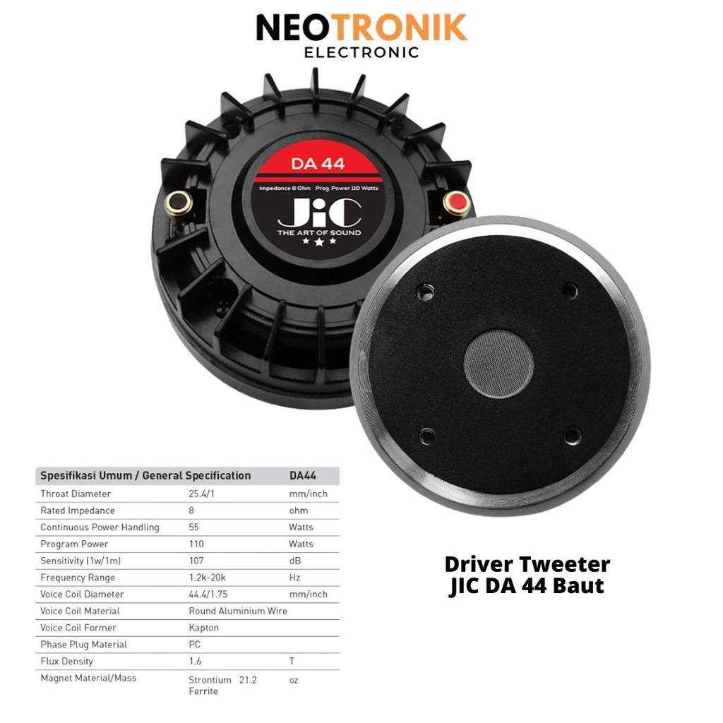 DRIVER TWEETER MODEL BAUT JIC DA 44