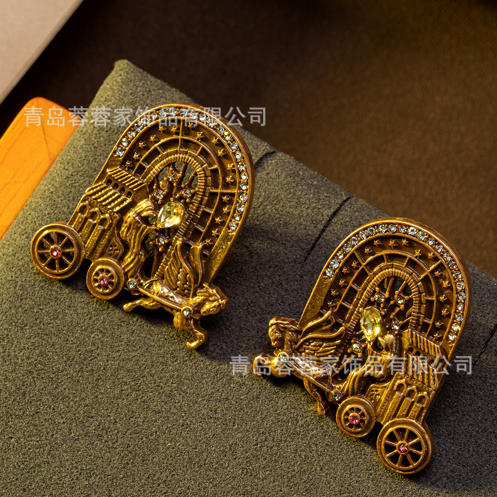 Gaya pengadilan retro vintage abad pertengahan Anting temperamen Eropa dan Amerika anting-anting ind