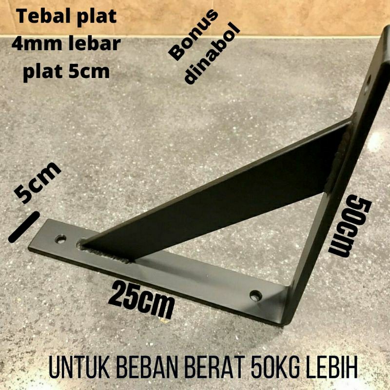 rak besi siku ambalan bracket besi ktebalan 5mm