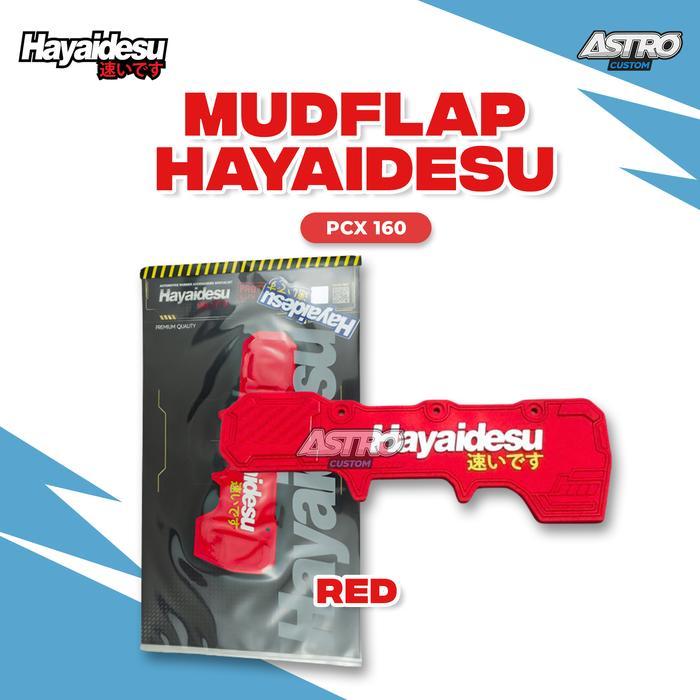 [Best Seller] Hayaidesu Penahan Lumpur PCX 160 Mudflap Karet Aksesoris Variasi Anti Lumpur - Merah