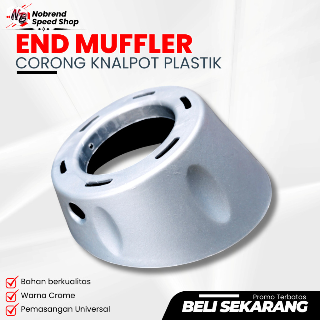 POWERFULL End Muffler Plastik Corong Knalpot Motor End muffler chrome encup vario 125 vario 150 led 