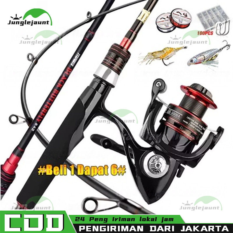DAIWA set pancing daido 1.6m/1.8m/2.1m Reel Pancing Murah Reel Pancing 100M Senar Pancing Umpan Comb