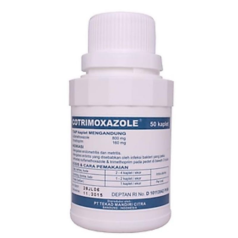 COTRIMOXAZOLE obat diare obat mencret sapi kambinb domba kucing dll isi 50 tablet