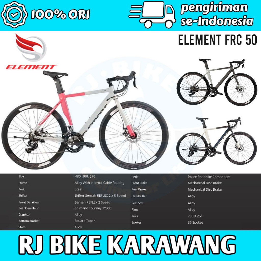 Sepeda Balap Element FRC 50 New 16 Speed Road Bike 700C FRC 50 Crz Hybrid 9Speed