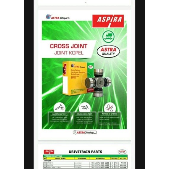 Cross joint kopel T120SS Astra aspira