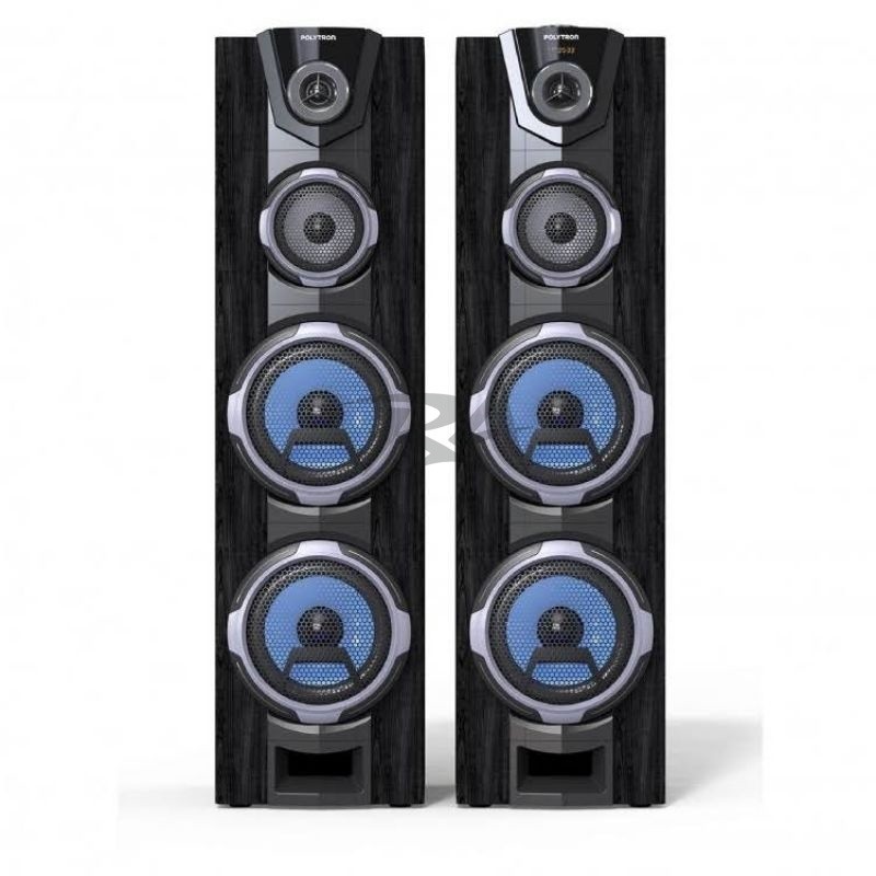 III ACTIVE SPEAKER POLYTRON PAS DOUBLE WOOFER SUPER BASS BLUETOOTH USB MIC KARAOKE INPUT GARANSI 8FF