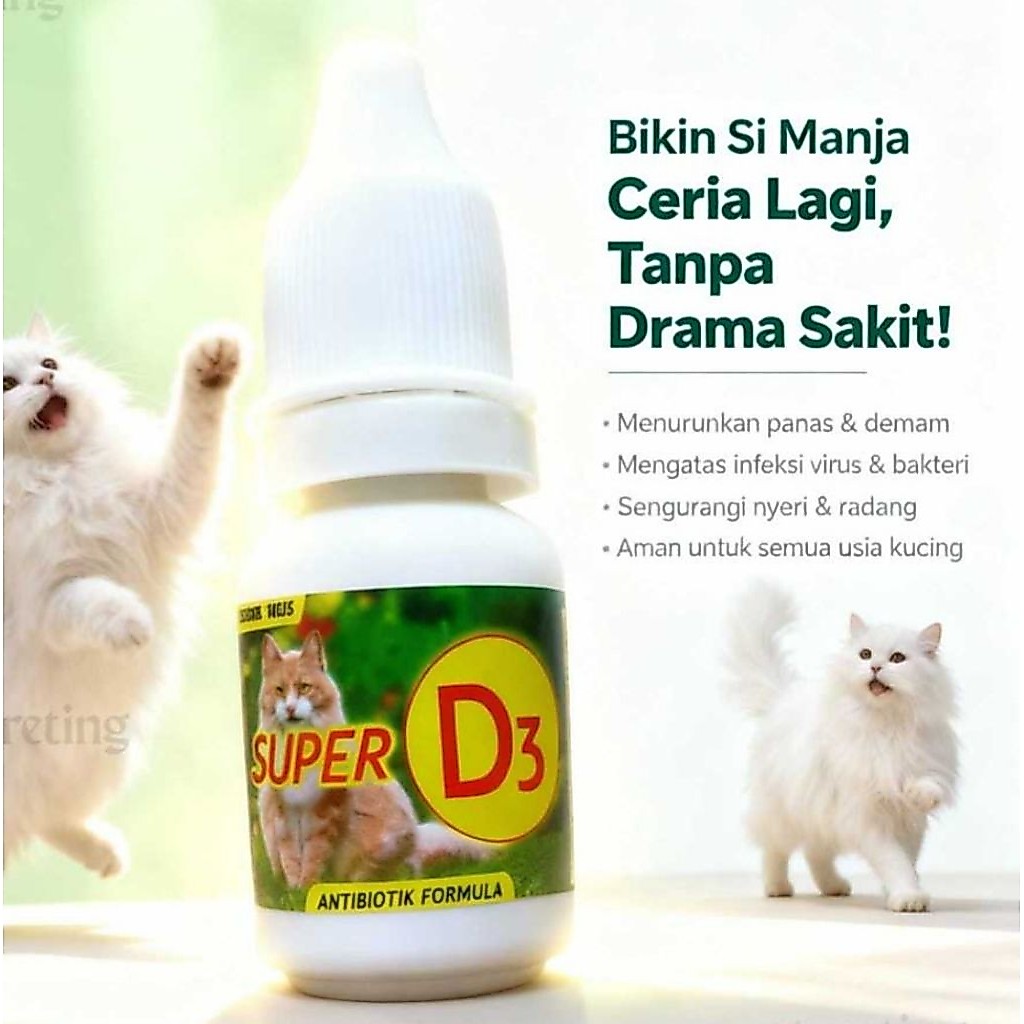 vita D3 vitamin kucing 100%asli