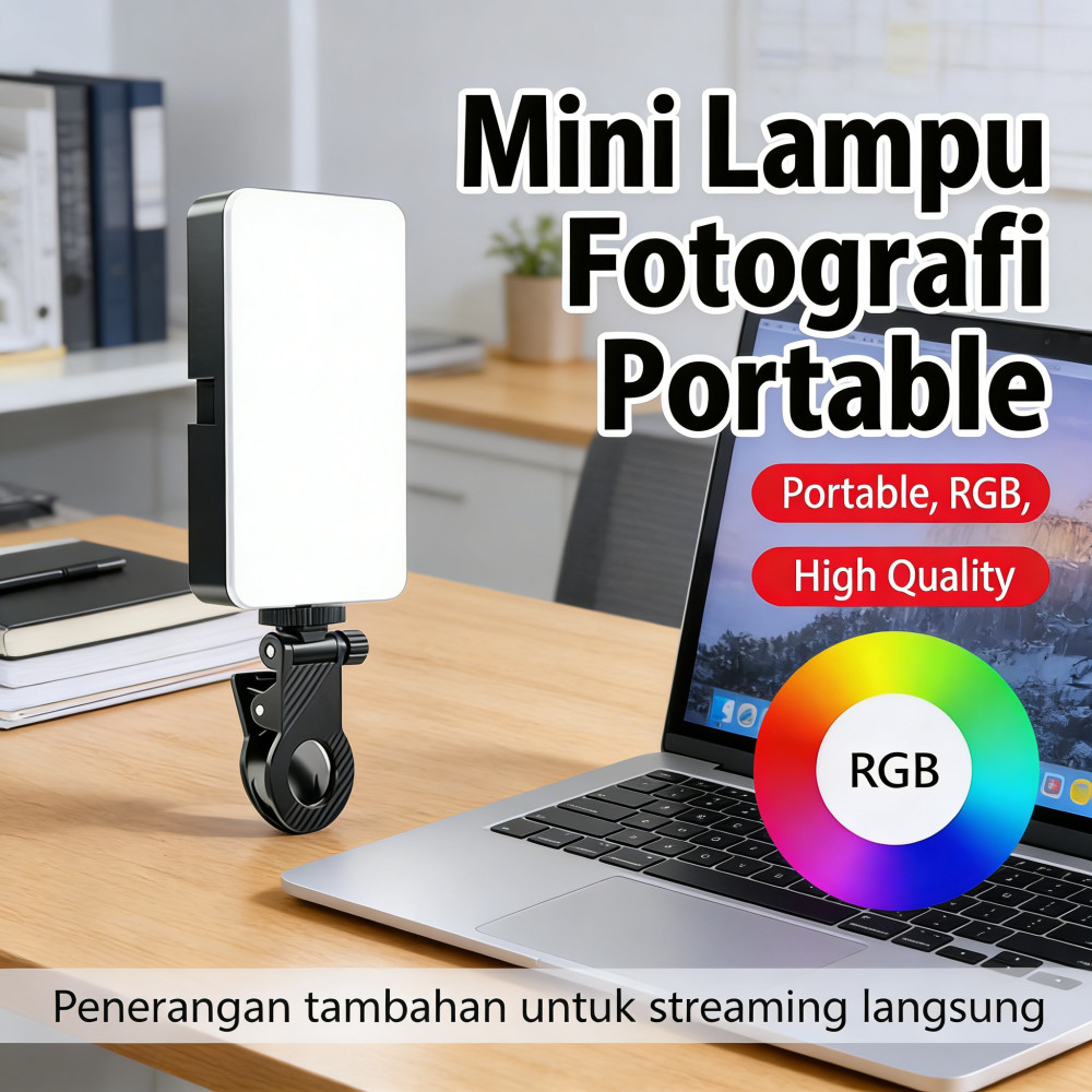 Lampu Video RGB Studio Mini Handphone Camera Fotografi Led Lighting Lampu Led Portable Untuk Led Fot