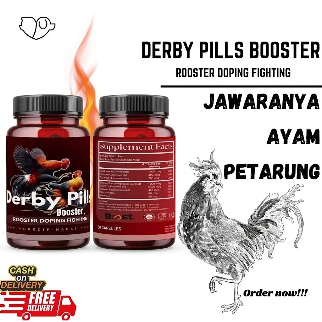 DERBY PILLS BOOSTER ORIGINAL  POWER UP 7X BOOSTER Doping Ayam Petarung Peningkat Power Stamina Nafas