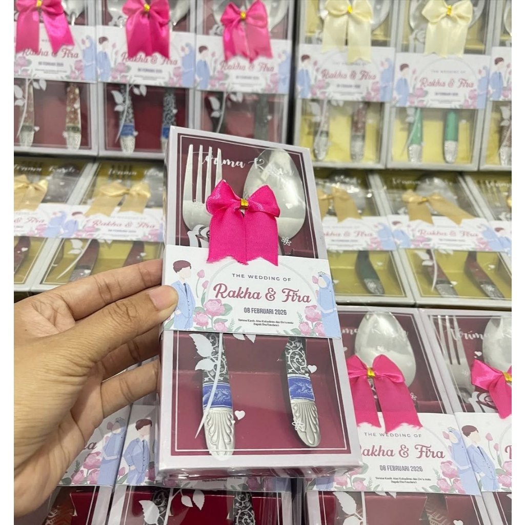 Souvenir Sendok Garpu Sumpit packing mia     Berkualitas