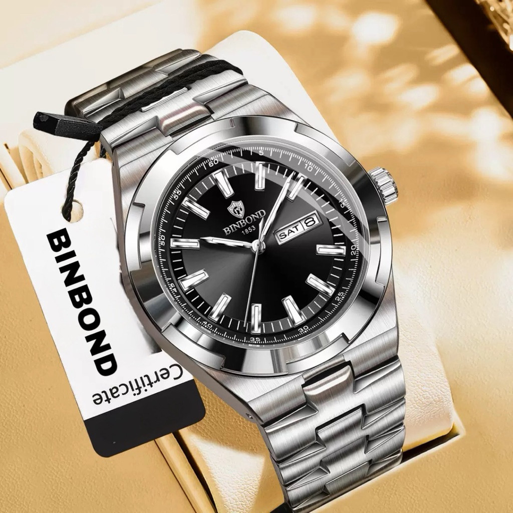 BINBOND B9420 Jam Tangan Pria Men Watches Original Stainless Steel Fashion Business