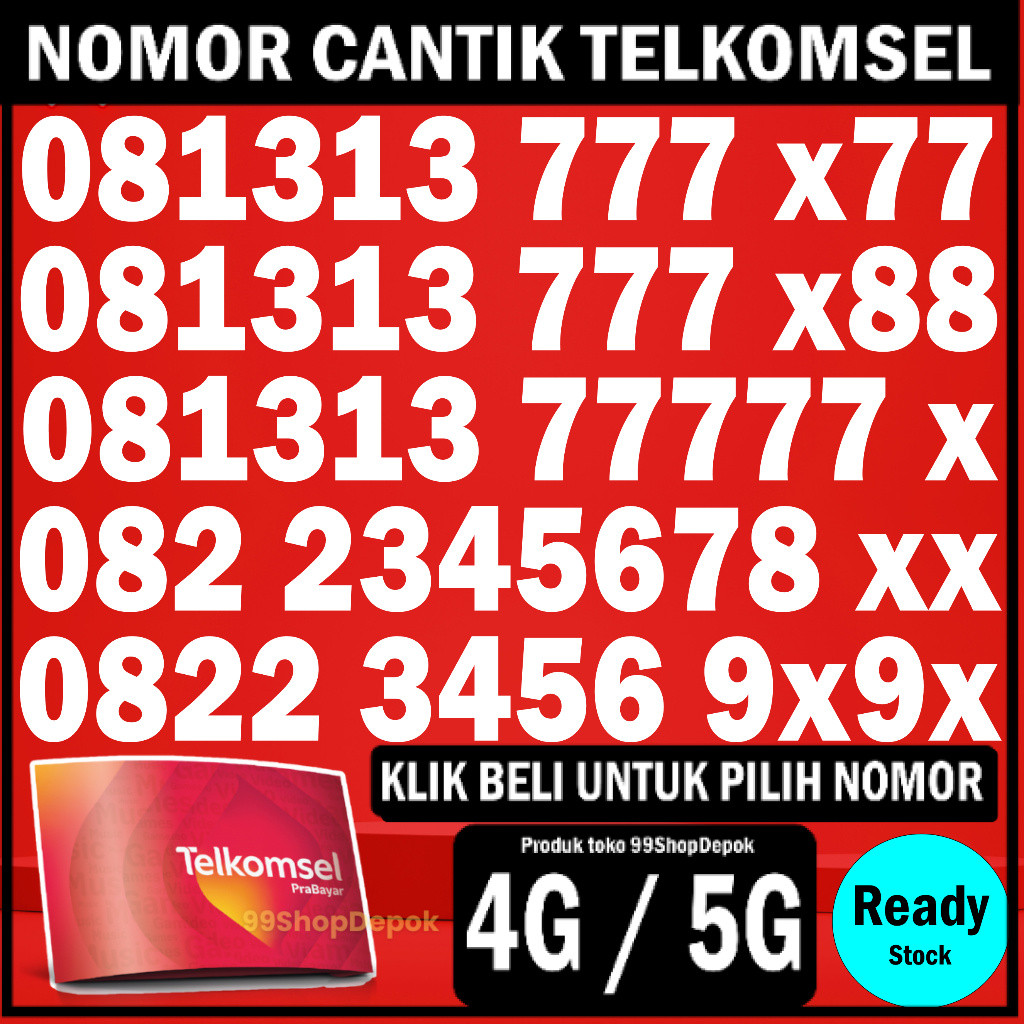 Kartu Perdana Nomor Cantik Telkomsel Simpati KODE 65.5 - Nomer Cantik Telkomsel 1313 777 No Cantik S