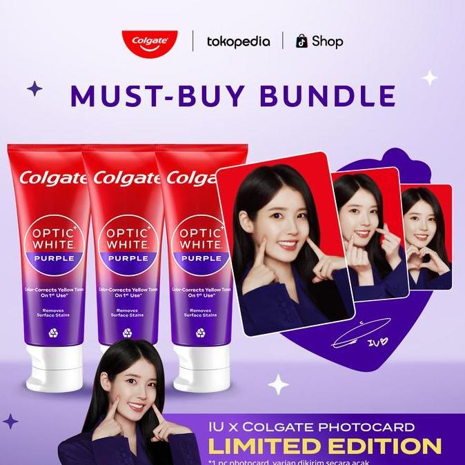 Mouth- Colgate Optic White Purple Tootaste/Pasta Gi 100 Gr Pasta Gi Pencerah, Mencerahkan Gi Isi 3 F