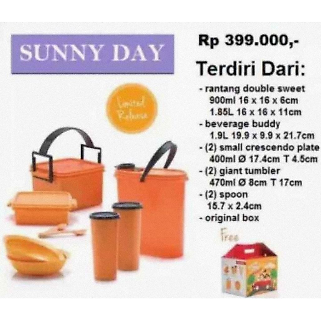 Promo Tupperware set Picnic Sunny Day