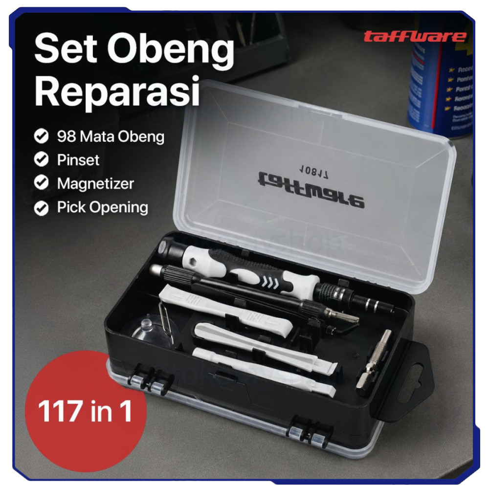 Taffware 115 in 1 Screwdriver Set Reparasi Smartphone Insulated 10817