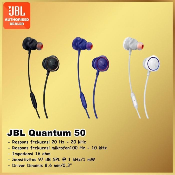 JBL Quantum 50 Wired In Ear Gaming Earphone Headset Quantum50 Q50 - Hitam