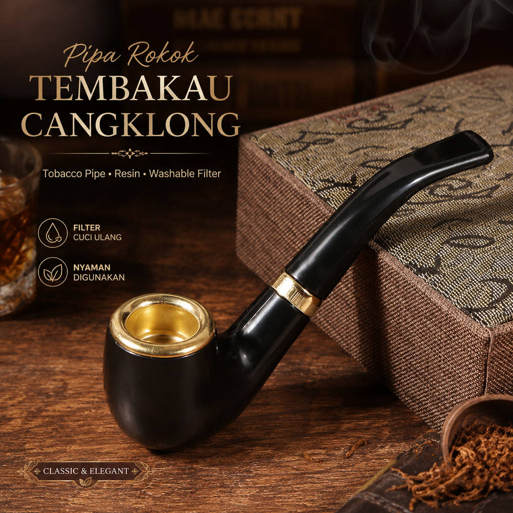 Jodel Pipa Rokok Tembakau Cangklong Tobacco Pipe Resin Washable Filter - ZF909