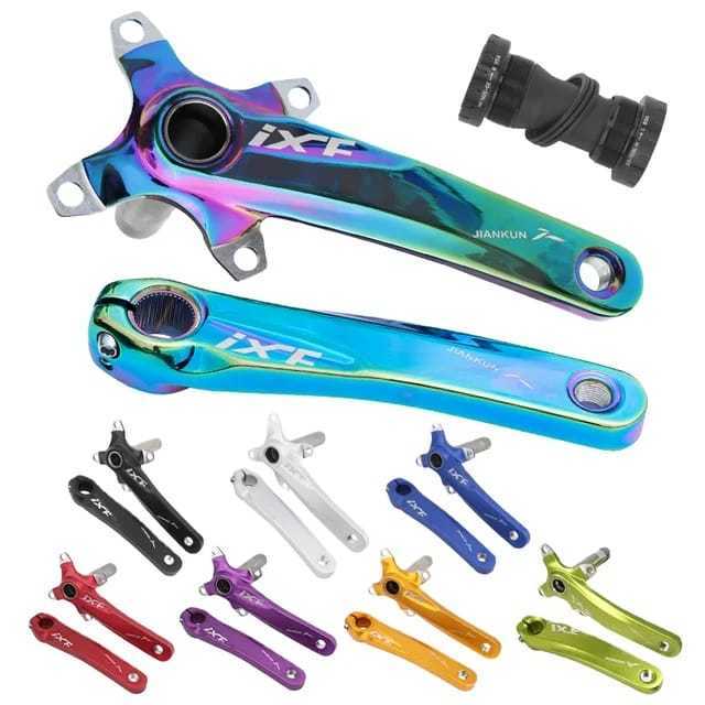 Foto Crank Crankset IXF Jiakun Hollowtech HT 2 BCD 104 64 bisa single atau double chainring panjang arm 170 mm BB atau tanpa BB