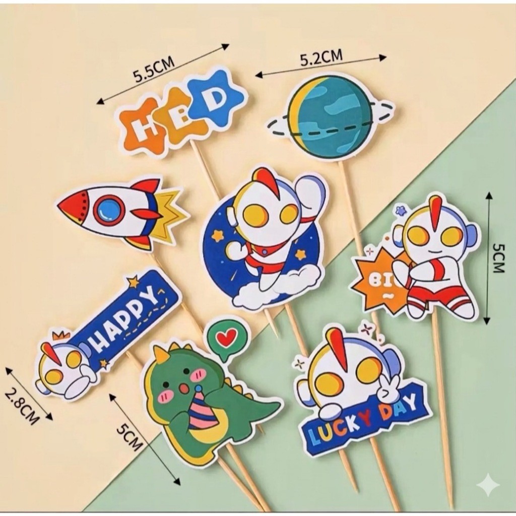 Topper ULTRAMAN Kertas / Topper Cake Kue Ulang Tahun Ultraman