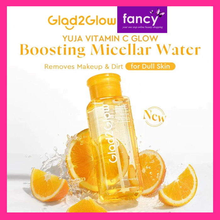 G2G Glad2Glow YUJA Vitamin C Glow Boosting Micellar Water 300 ml | Make Up Remover Cleansing Water M