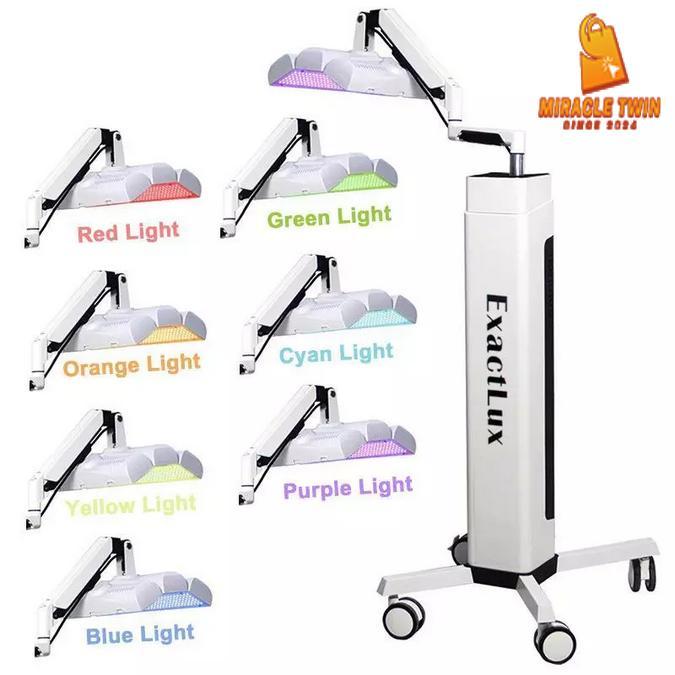 PDT LED Facial Steamer 7 Warna Exactlux Lampu Terapi Wajah Uap Panas Dingin Salon SPA