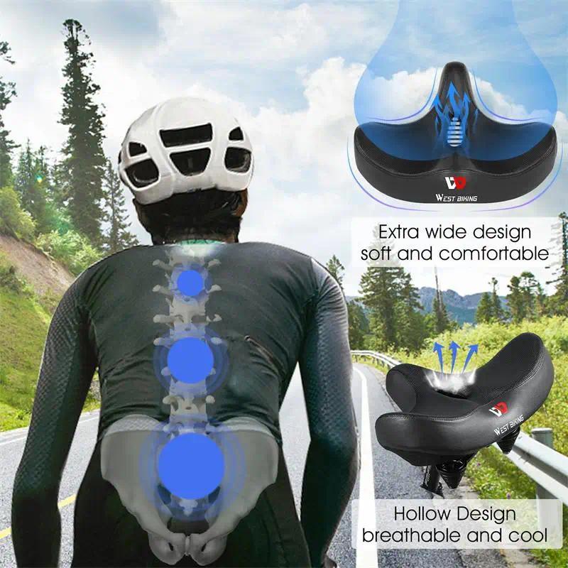 WEST BIKING Sadel Sepeda Ergonomis Empuk, Bantalan Lebar dan Tebal, Sadel Sepeda MTB dan Road Bike, 