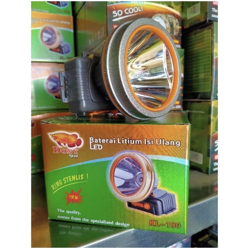 Senter Kepala DONY KL-180 Cahaya Kuning 15 Watt