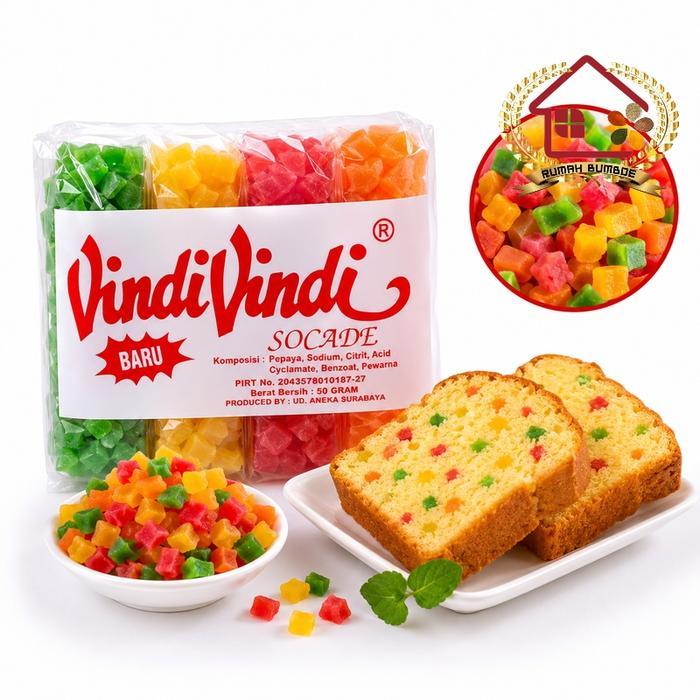 (10 pcs x 50 gr) SOKADE VINDI VINDI Sukade Sekade Toping Kue Dan Cake Baking