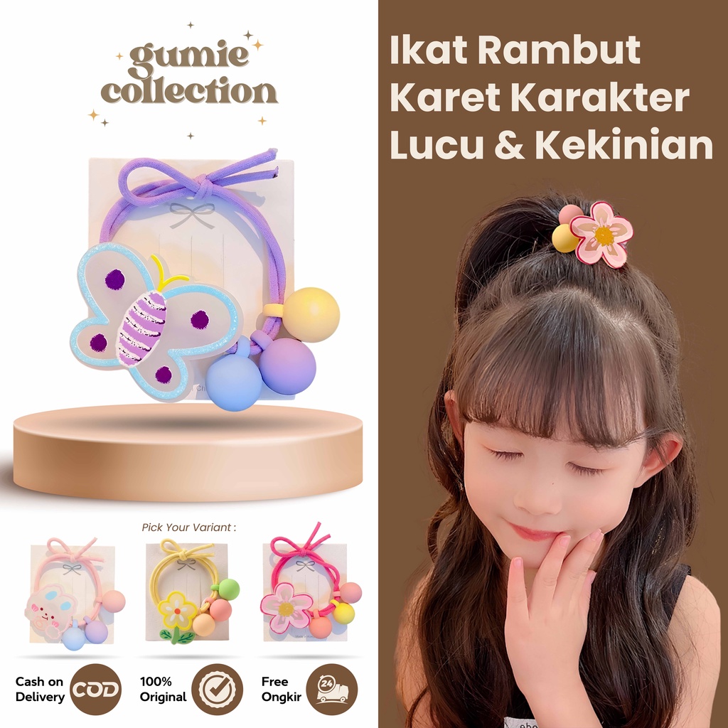 GC - IKAT RAMBUT ANAK MOTIF KARAKTER LUCU / KUNCIRAN RAMBUT ANAK KARET LUCU