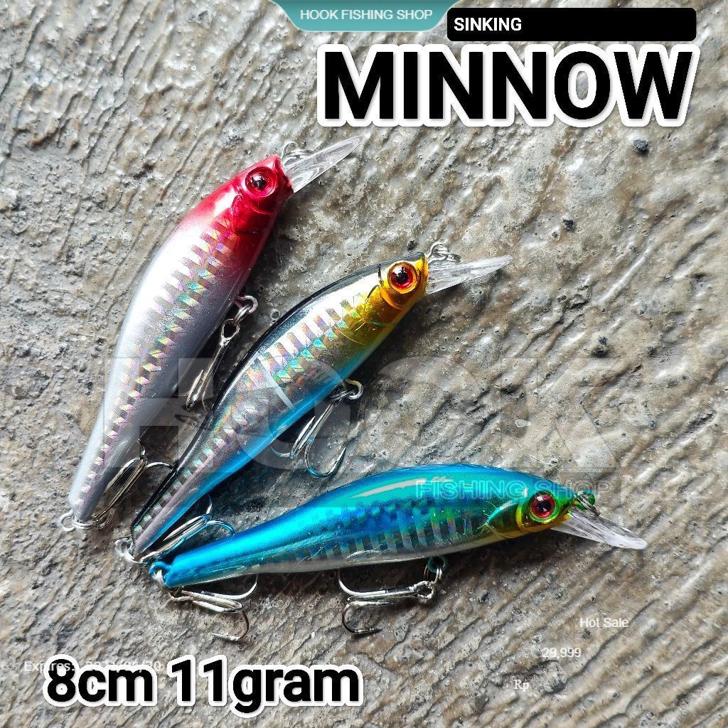 HFS MINNOW sinking 8cm 11gram umpan pancing casting