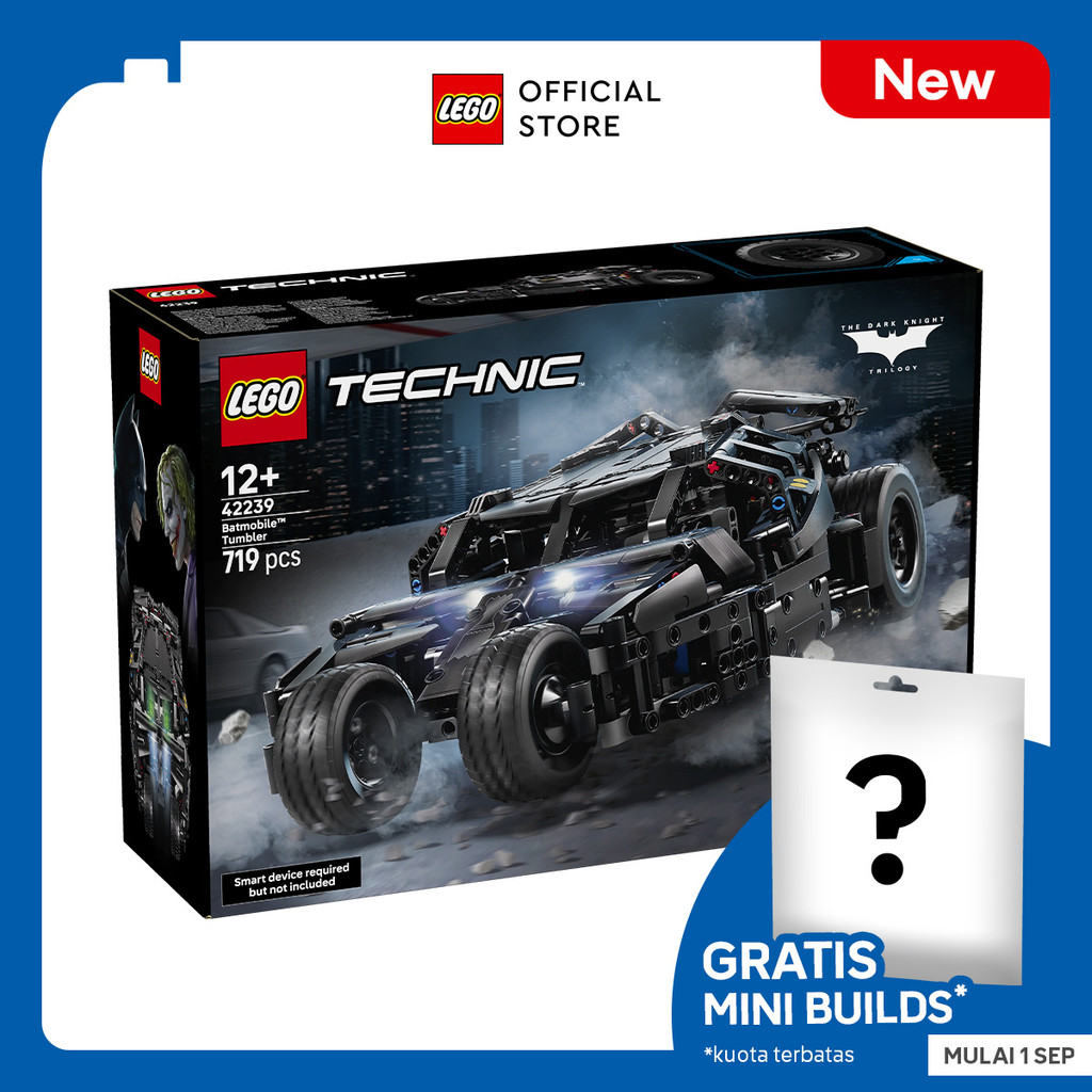 LEGO Technic 42239 Batmobile Tumbler (719 Pieces), Toys, Building Block, Mainan Anak Laki Laki