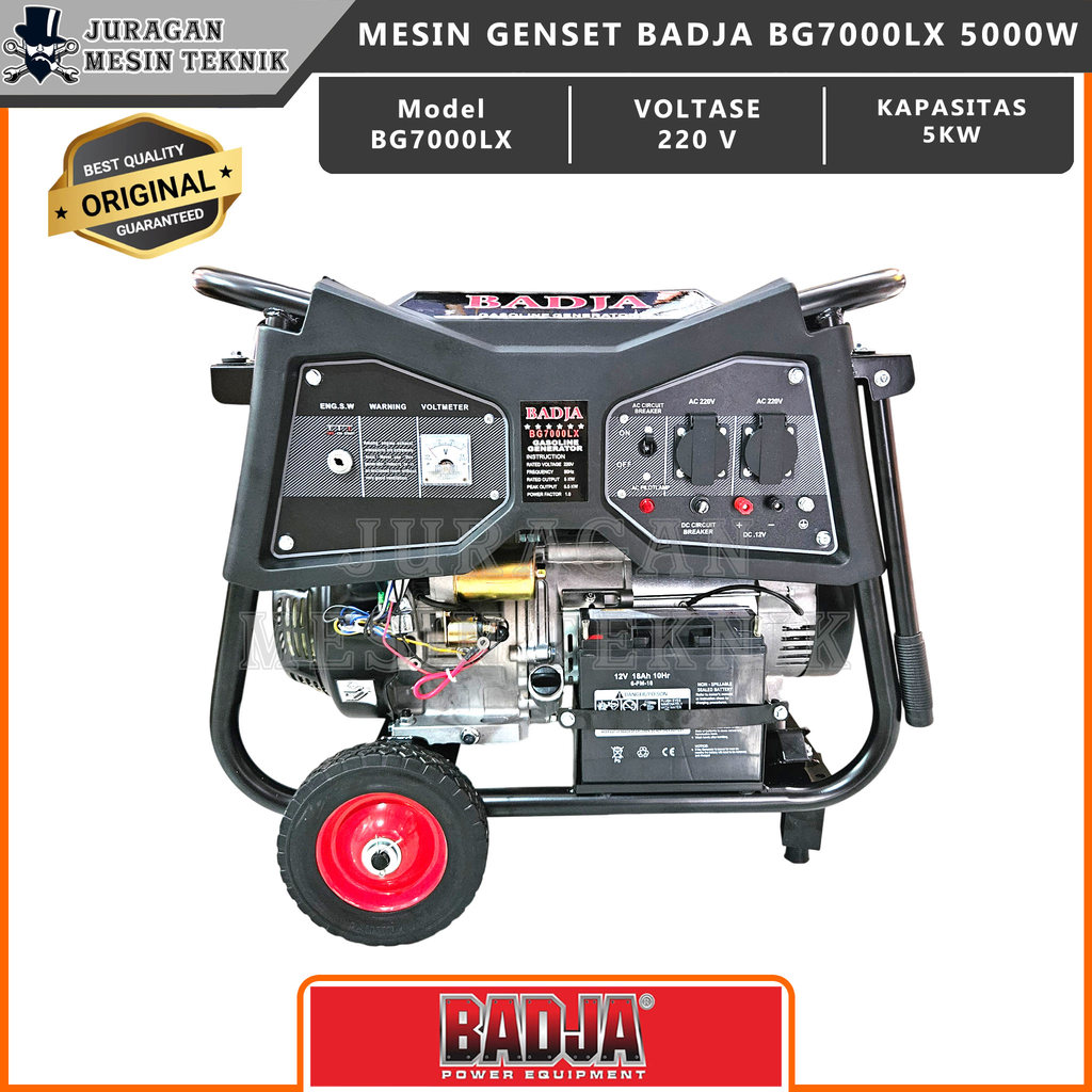 Mesin Genset Bensin Badja BG7000LX 5000 Watt Electric Starter Generator Listrik