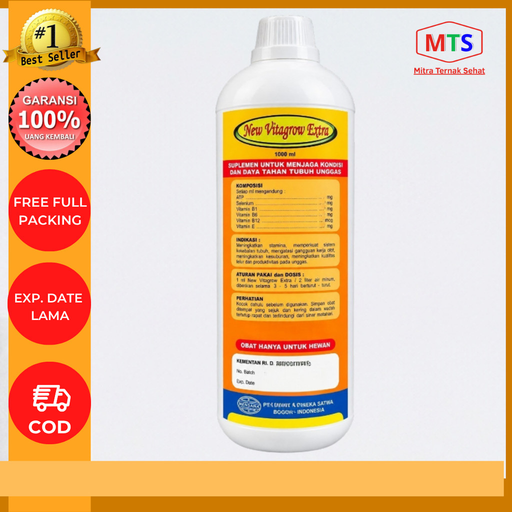 NEW VITAGROW EXTRA 1 liter ATP Vitamin Mineral Pertumbuhan Ayam Unggas