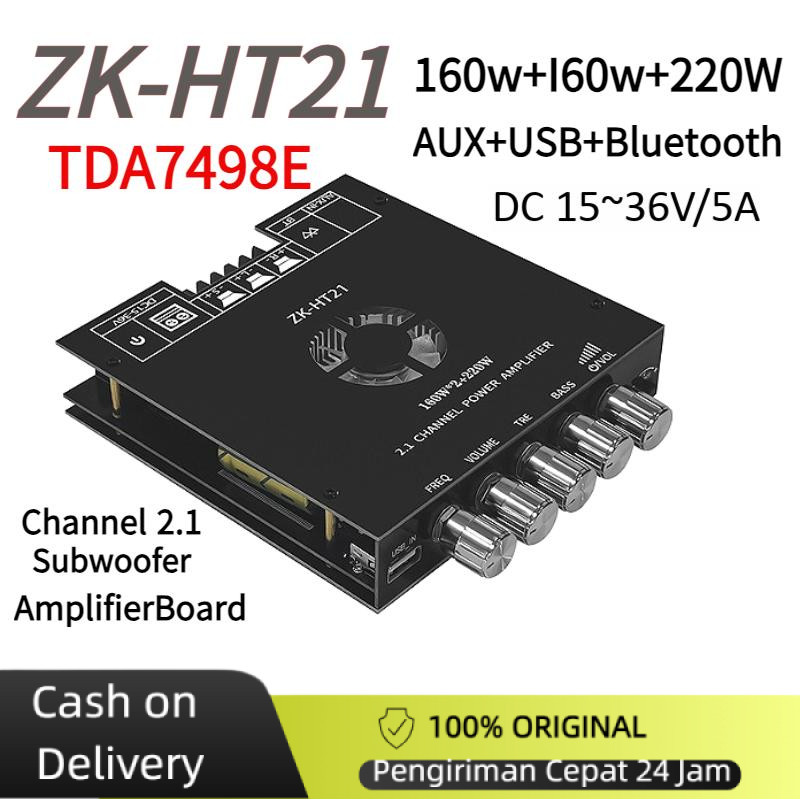ZK-HT21|ZK-HT21 3G TDA7498E Amplifier Bluetooth 5.0 2.1 Channel 160W+160W+220W Bass Nendang Power Be