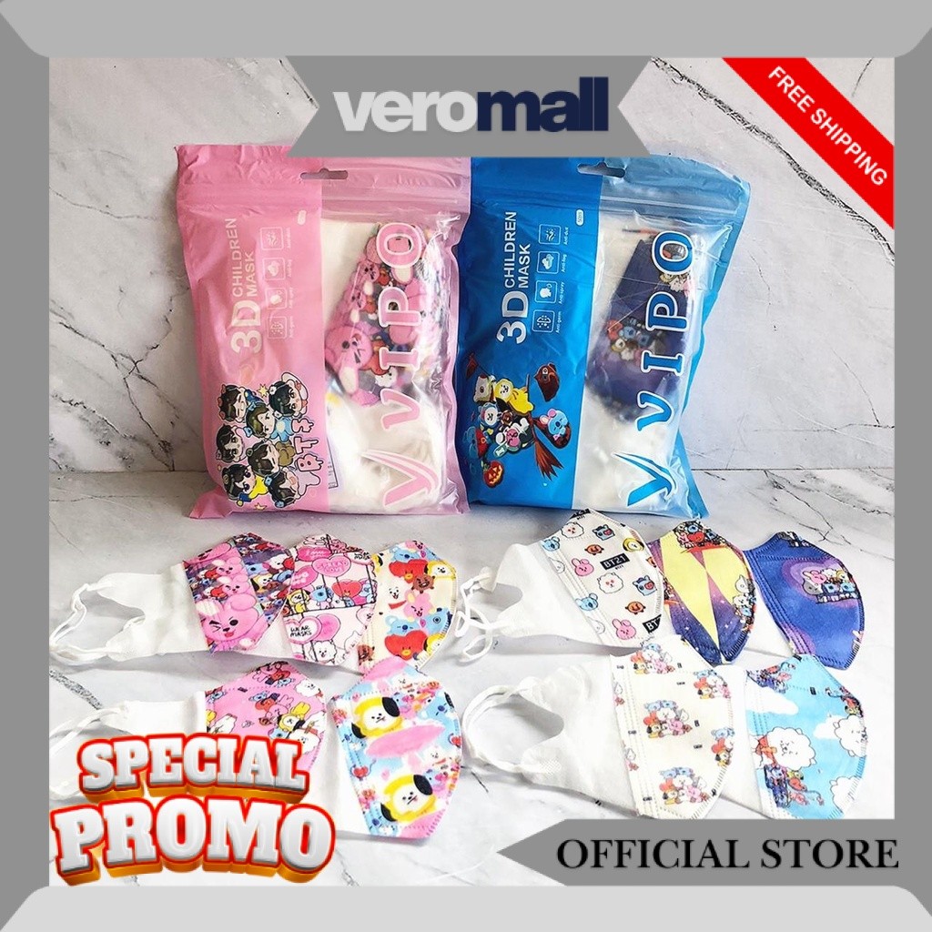 *MYZORA SURABAYA* MASKER DUCKBILL ANAK BTS SUPERHERO MOTIF MIX 50PCS VIPO CAREION GD