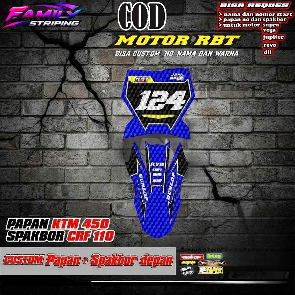 Decal Custom Papan KTM 250 & Spakbor Depan CRF 110
