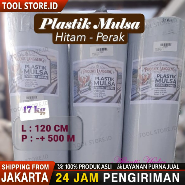 Plastik Mulsa Pertanian Hitam Perak L 1,2 M Panjang 500 M ( 1 Roll )
