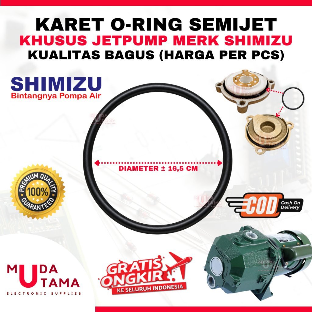 SEAL O-RING IMPELLER JETPUMP SHIMIZU - KARET SEAL POMPA JETPUMP SHIMIZU - SIL SHIMIZU SPAREPART - SE