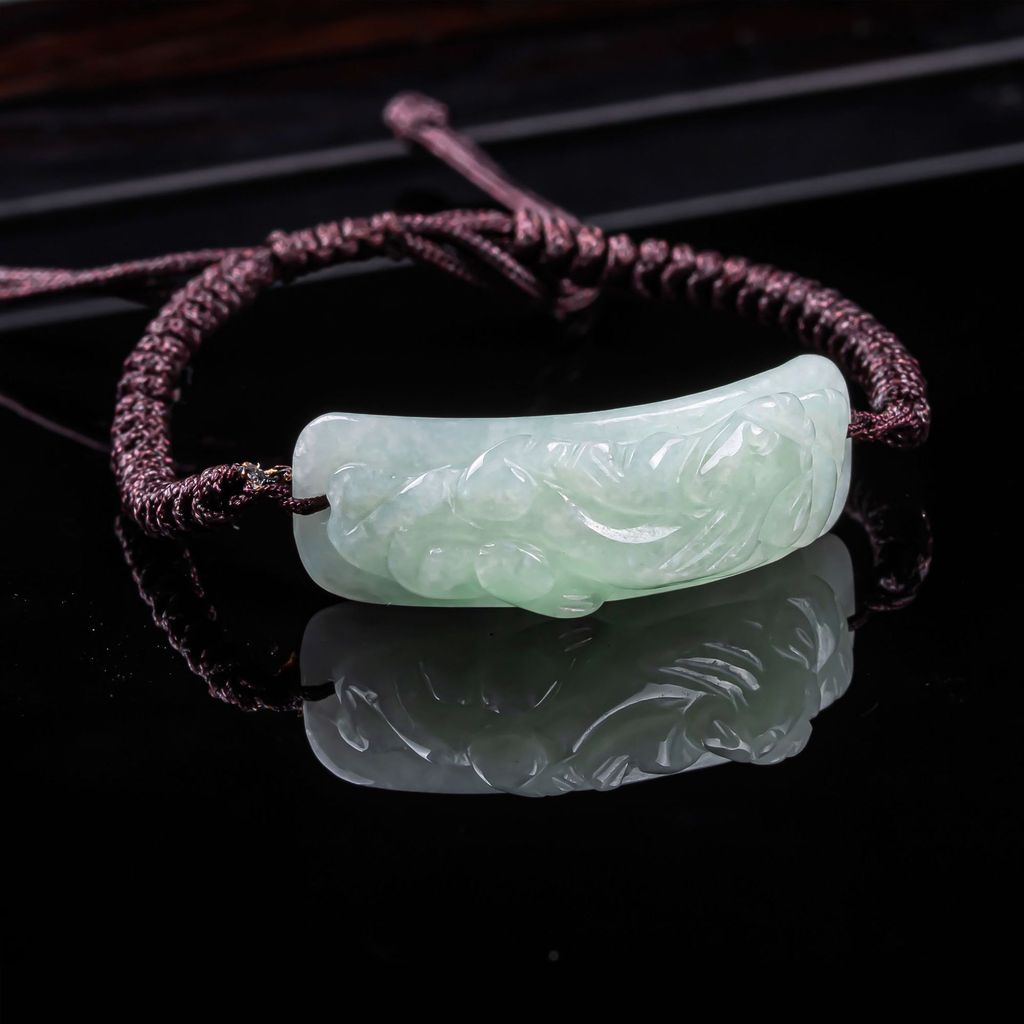 Giok alami, tangan Pixiu, gelang tali tangan anyaman, gelang untuk pria dan wanita