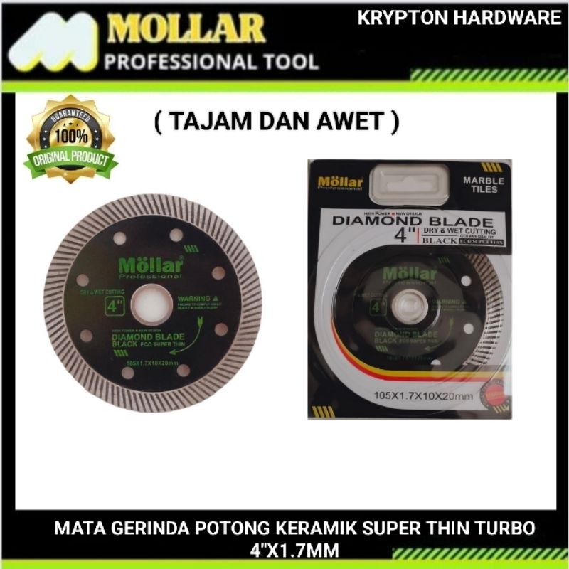 mollar mata gerinda potong keramik / granite superthin turbo 4"x1.7mm KRYPTON STORE