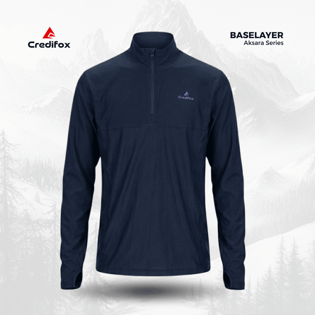 HERBERTSHOP CREDIFOX Kaos Baselayer Pria Wanita Aksara Series - Baselayer Manset Olahraga - Baselaye