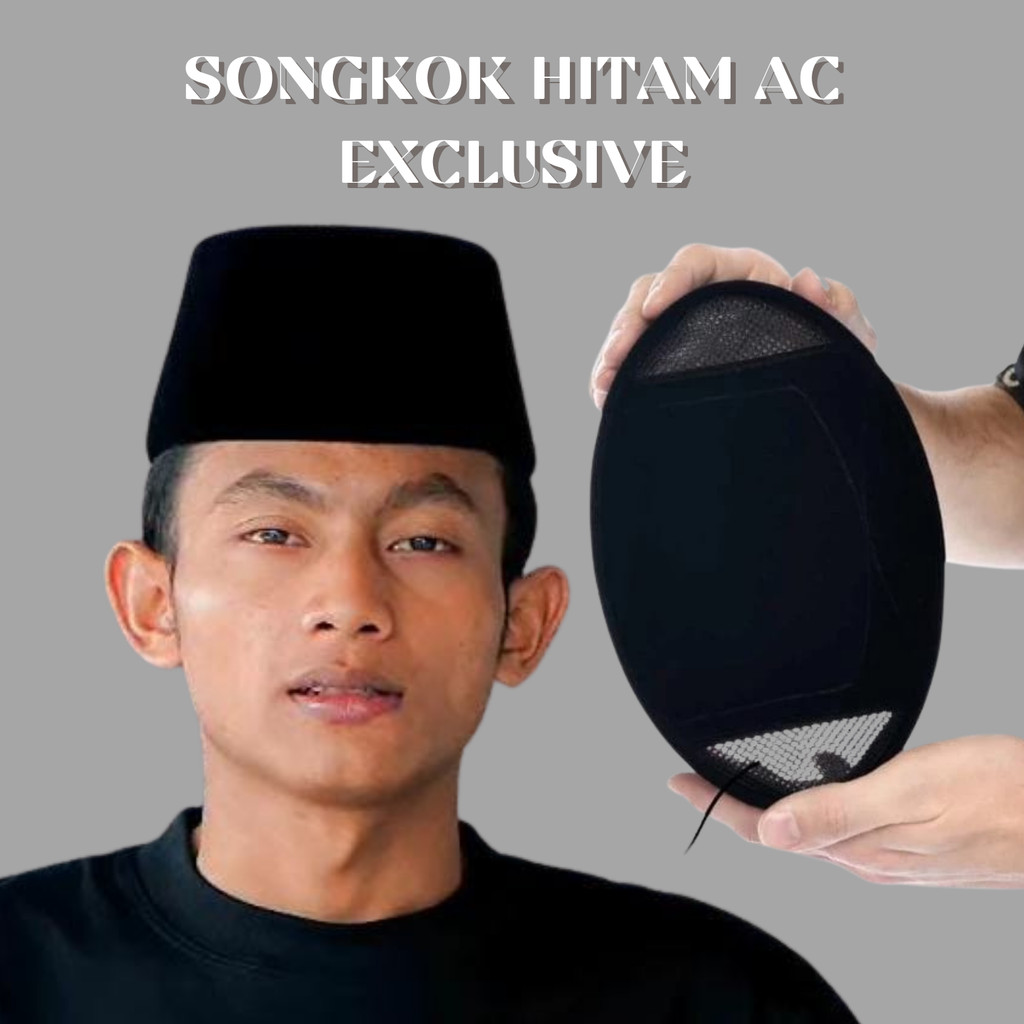 Peci hitam polos AC kopiah songkok hitam kopyah hitam kopiah hitam tinggi 7cm,8cm,9cm,10cm